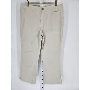 Banana Republic Women's Tan Wide Straight Leg Mid Rise Pockets Pants Size 12